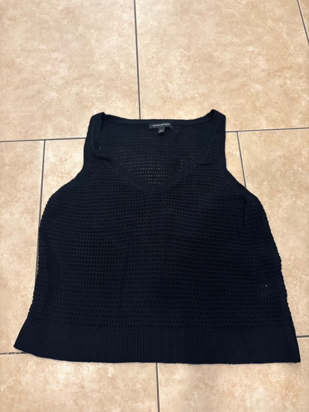 Banana Republic Black Knit V-Neck Tank